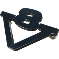 Mack V8 Emblem - Stainless Steel, Black